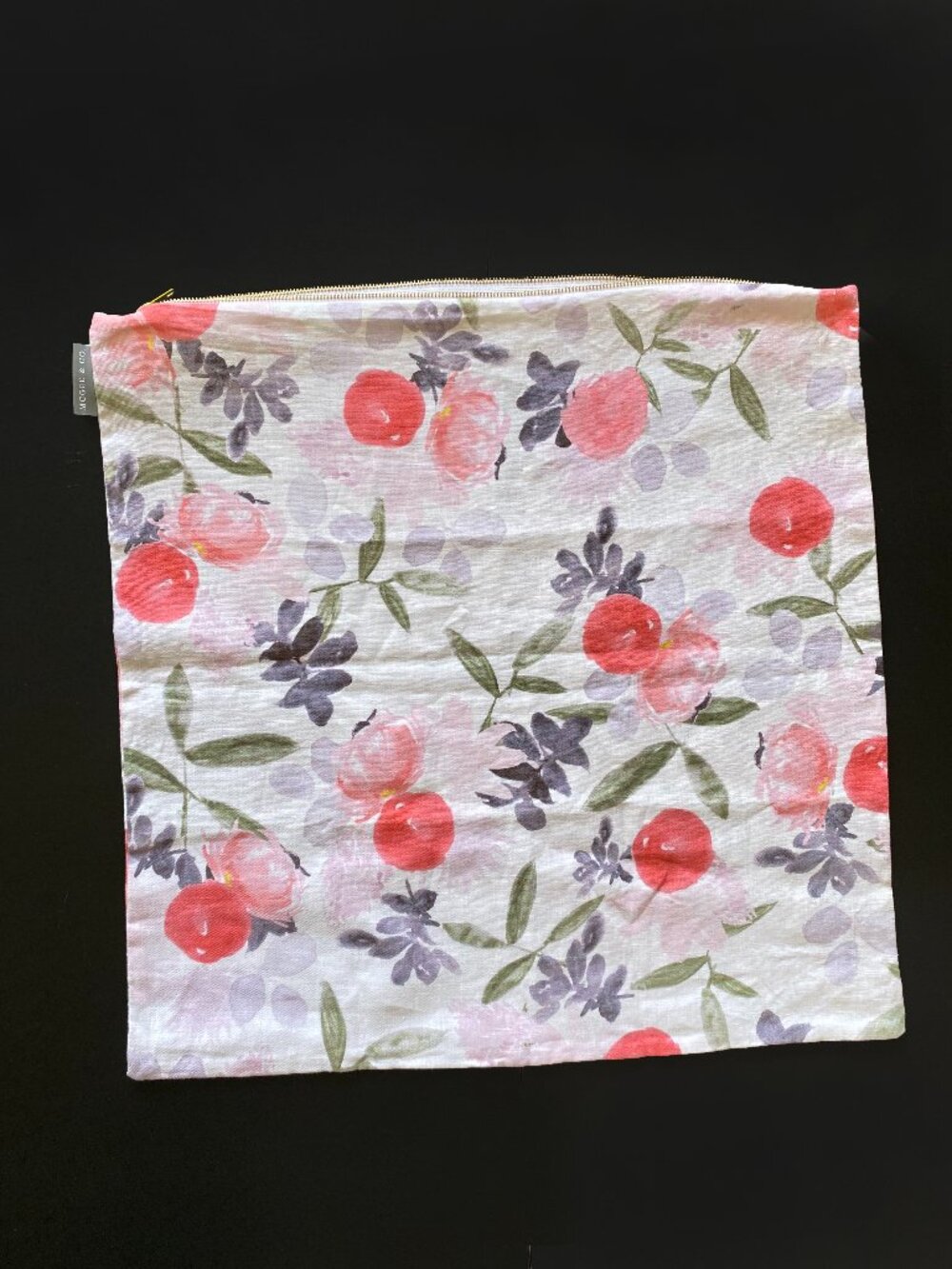 Studio McGee & Co. Linen Floral Pillow Cover Gold zip